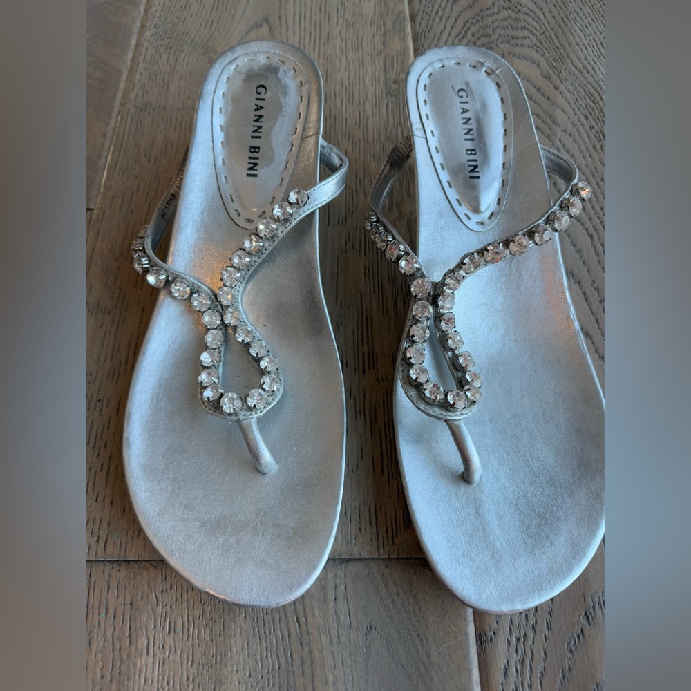 Gianni Bini Rhinestone Kitten Heels/Sandals